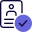 Verified employee ID with the tick mark layout icon