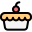 Pie with cherry on top of the cake icon