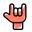 Metal music with a rockstar finger gesture style genre icon