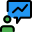 Businessman with sales infilation figure graph in comment box icon