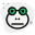 Frog in neutral stage with eyes closed icon