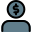 Bank service manager used with dollar head icon