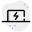 Laptop power indicator of bolt logotype layout icon