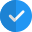 Verified check circle for approved valid content icon