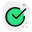 Verification tick mark for digital certification document icon