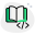 外部编程和编码书隔离在白色背景库绿色 tal-revivo icon