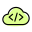 Programming on cloud application system isolated on a white background icon