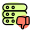 Server compromise with thumbs down feedback gesture icon