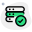 Server checked for database entries with tick mark logo type icon