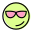 Cool expression emoji wearing sunshades shared online icon