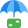 Financial protection within umbrella concept of insurance icon