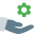 Share setting option with hand and cog symbol icon