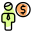 Earning money in dollar money currency domination icon