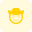 Confounded cowboy face expression with hat emoticons icon