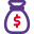 Money bag dollar collection deposite value currency icon