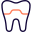 Dental crown with capping of a tooth or isolated on a white background icon