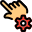 Single touch for the settings cogwheel Logotype icon