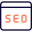 Search engine optimization article on a web browser icon