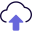 File uploading on a cloud network server with up arrow icon