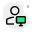 Classic man user using a monitor for real time feedback icon