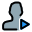 Single user sharing the multimedia on a web messenger icon