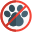 No animals allowed in a shopping mall with a crossed logotype icon