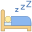 Schlafen im Bett icon