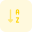 Sort column in alphabetic order in spread sheet icon