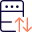 Uplink and downlink on a modern server icon