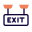 Exit sign for exiting from the hotel room icon