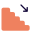Downstairs with downward direction arrows for navigation icon