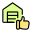 Thumbs up or like gesture in private storage warehouse unit icon