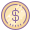 Dólar americano circulado icon