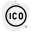 ICO logotype isolated on a white background icon