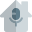 Smart home connected with voice assistance with mic Logotype icon