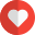 Heart shape logotype for smartwatches for measuring pulse rate icon