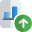 Improved sales bar chart uploaded on a company file server icon