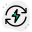 Regenerative electrical energy with bolt and recycle logotype icon