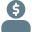 Bank service manager used with dollar head icon