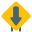 Down straight way for backward location signal icon