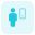 Employee using web messenger on a smartphone icon