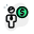 Earning money in dollar money currency domination icon