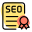 Seo certificate in concern of excellence and achievement icon