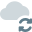 Reload and syncing loop arrows on a cloud server icon
