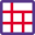 Square cell block with horizontal layout design icon