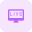 Live telecast of a media content on desktop computer icon