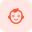 Smiling face of a baby boy isolated on a white background icon