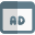 Online Advertisement in browser visible on internet icon