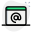 Web mail service with at sign on a browser icon