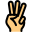 Three fingers hand gesture with front of the hand icon